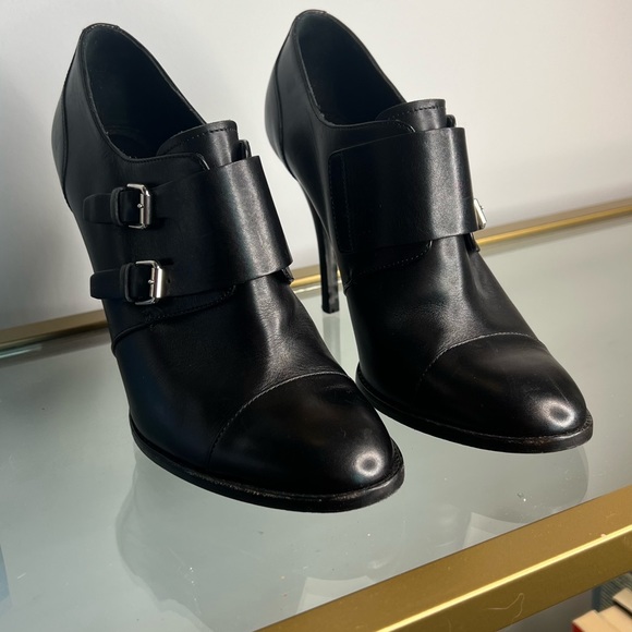 Ralph Lauren Black Label Shoes - LN Ralph Lauren Black Label Collection Black Ankle Boot Stilettos with Buckles